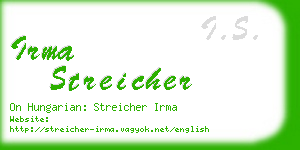 irma streicher business card